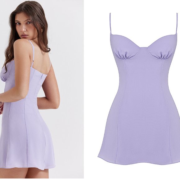 HOUSE OF CB 'Christiana' Lavender Mini Dress NWOT - Picture 4 of 6